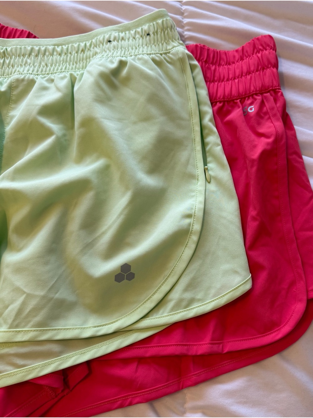 tek gear Women’s Athletic Shorts — Lime Green & Hot Pink